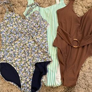 Old Navy Floral, Striped, and Textured One Piece Swimsuits